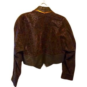 Enrico Zuelli Bolero Leather Jacket with A-Lined Leather Skirt